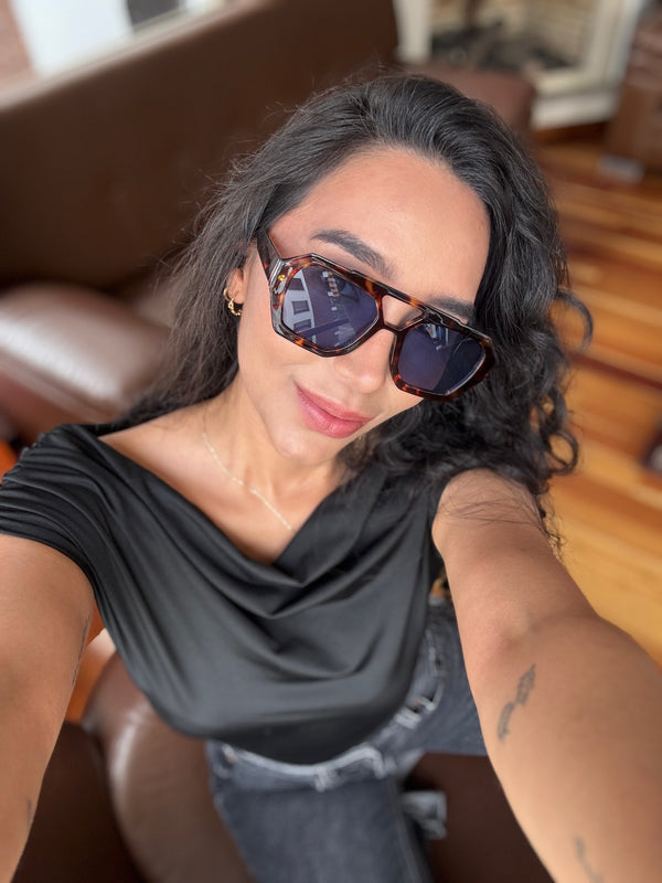 Gafas De Sol Santorini Leopardo x Negra