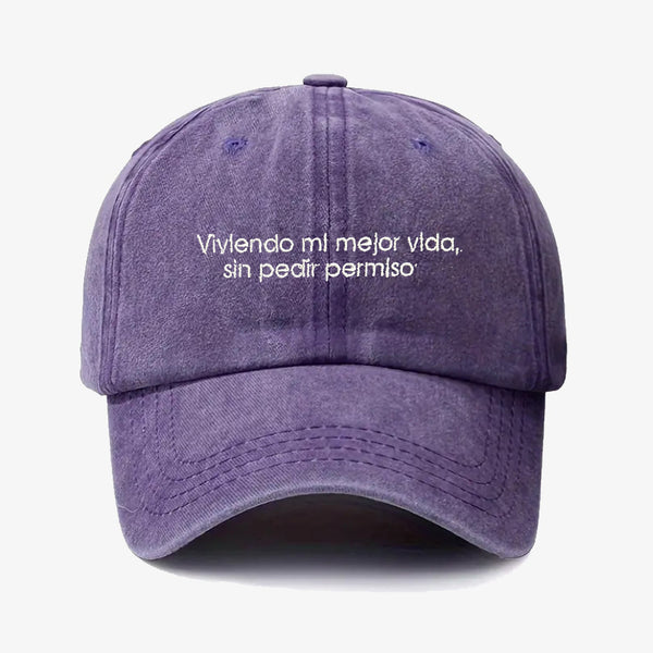Gorra Prelavada Viviendo Mi Mejor Vida