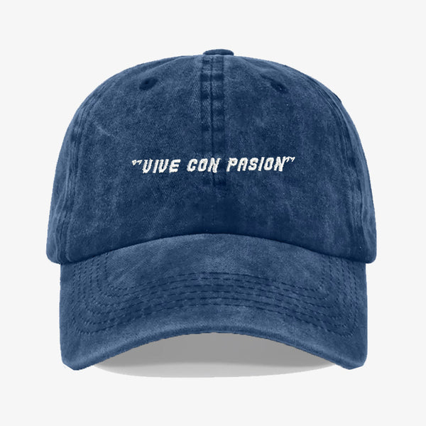 Gorra Prelavada Vive Con Pasión