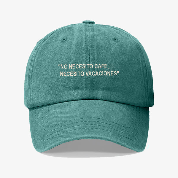 Gorra Prelavada No Necesito Cafe