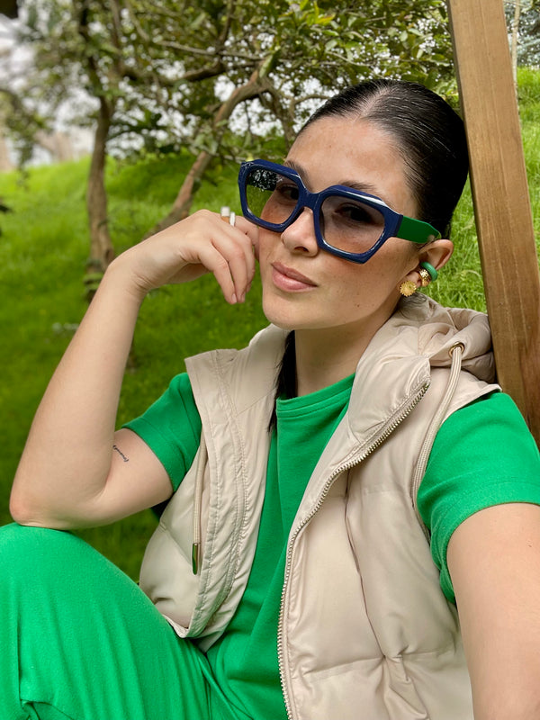 Gafas De Sol San Diego - Azul Oscuro x Verde