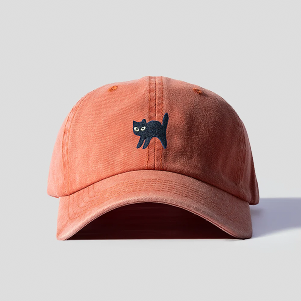 Gorra Prelavada Gato Negro