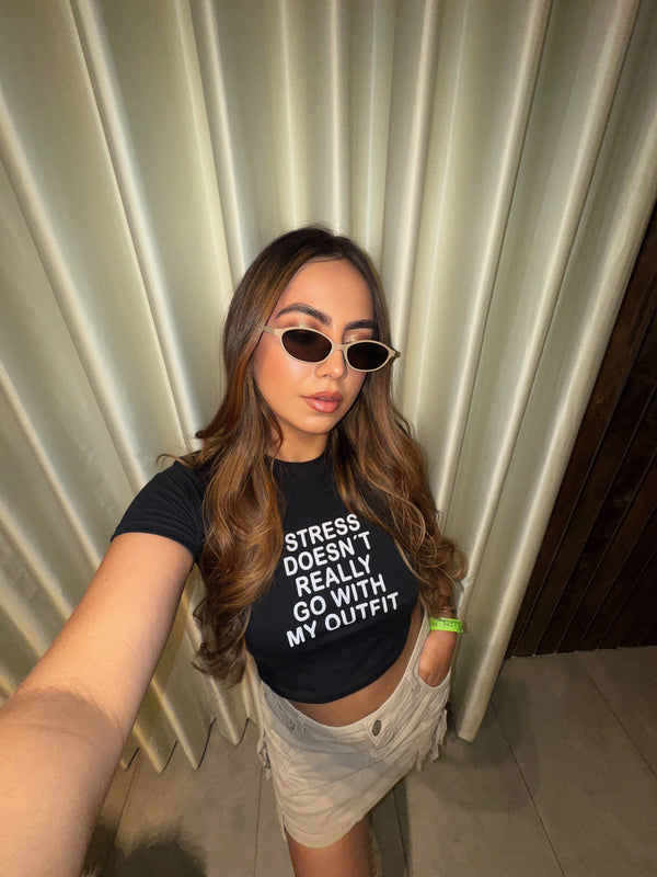 Stress Doesn't- Crop top