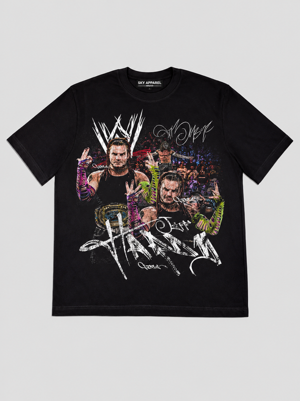 Camiseta Negra WWE Hardy- Edicion retro negro