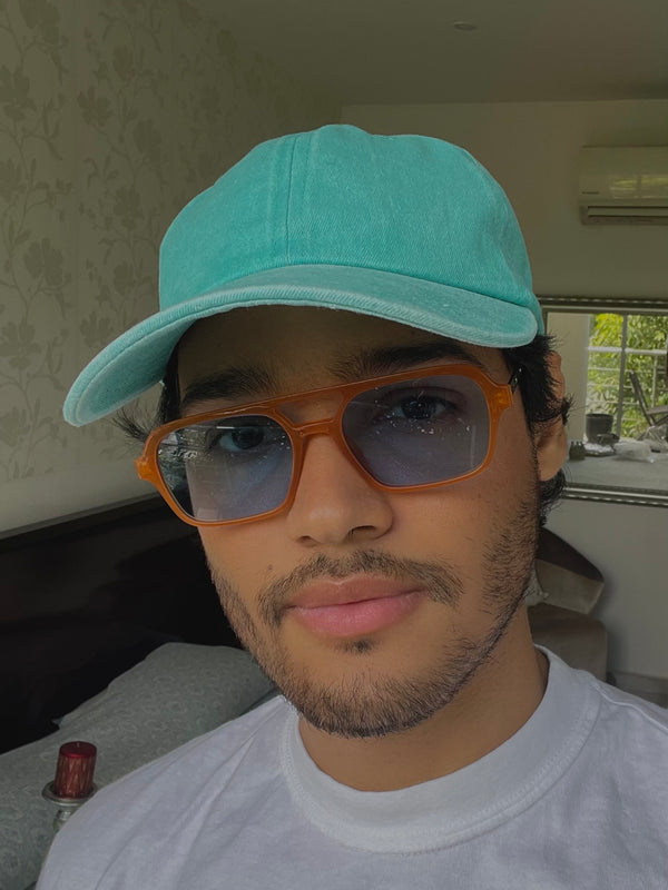 Gorra Prelavada Azul Menta