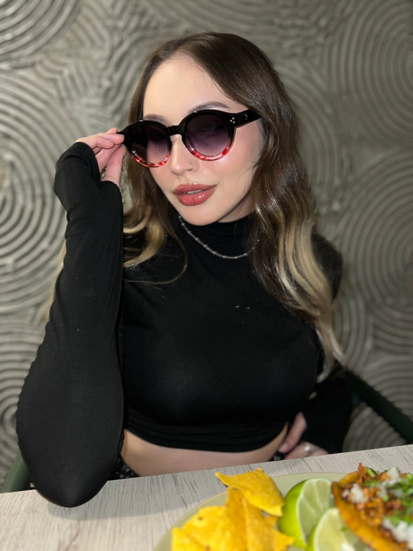 Gafas De Sol Turín Negra x Gradiente Rojo