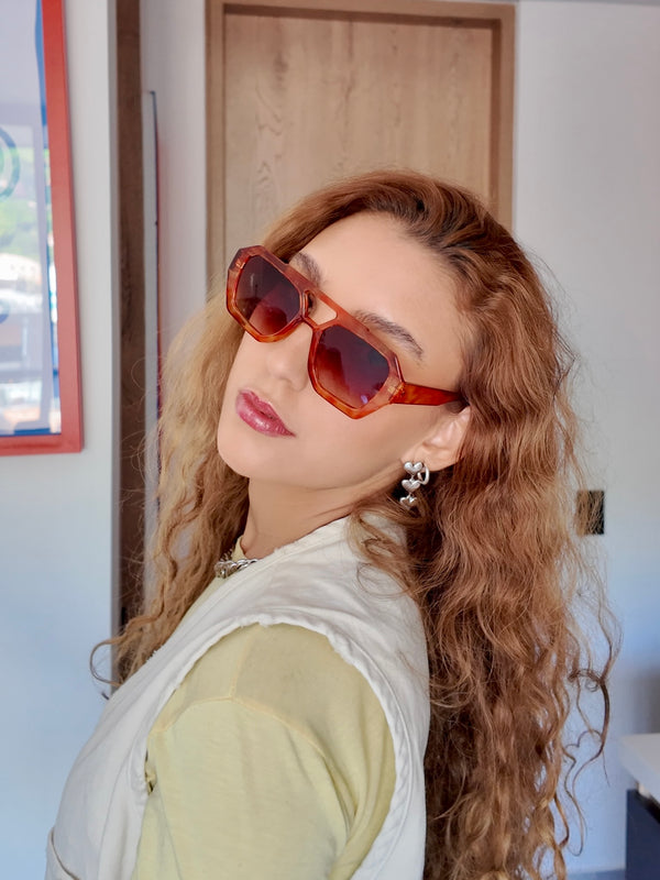 Gafas De Sol Santorini Amarillo x Cafe