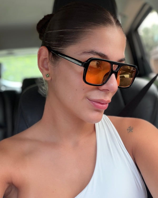 Gafas De Sol Francia Negra X lente Naranja