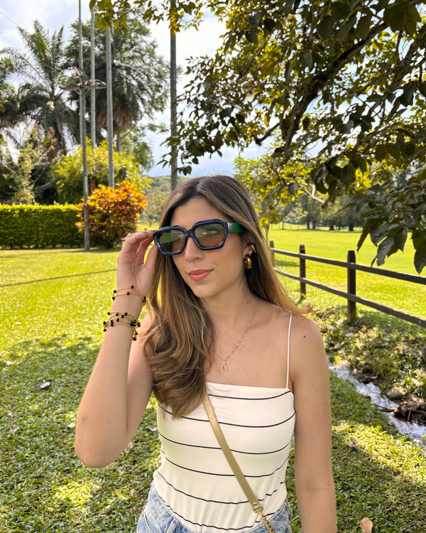 Gafas De Sol San Diego - Azul Oscuro x Verde