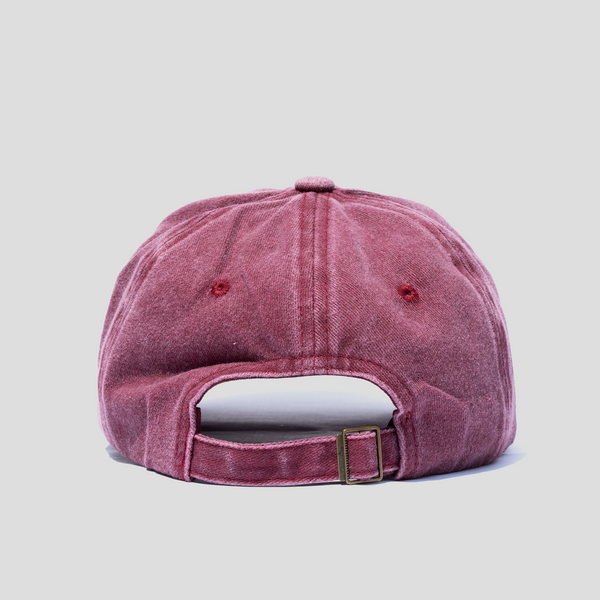 Gorra Prelavada Basica Roja Vinotinto