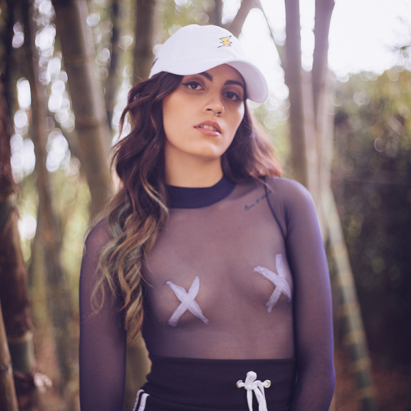 Rayo De Energía Amarillo Dad Hat - Blanca