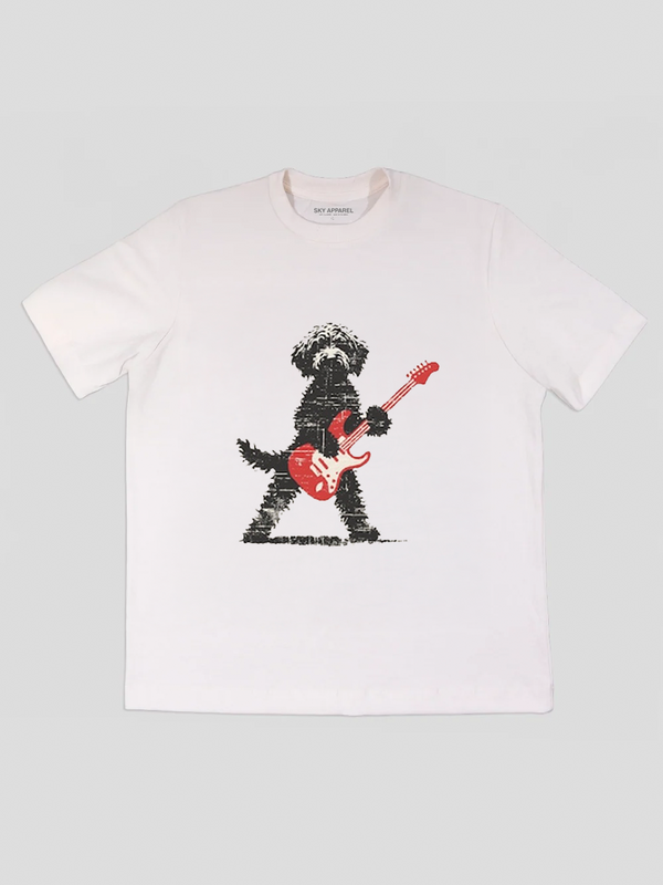 Camiseta Blanca Dog guitar