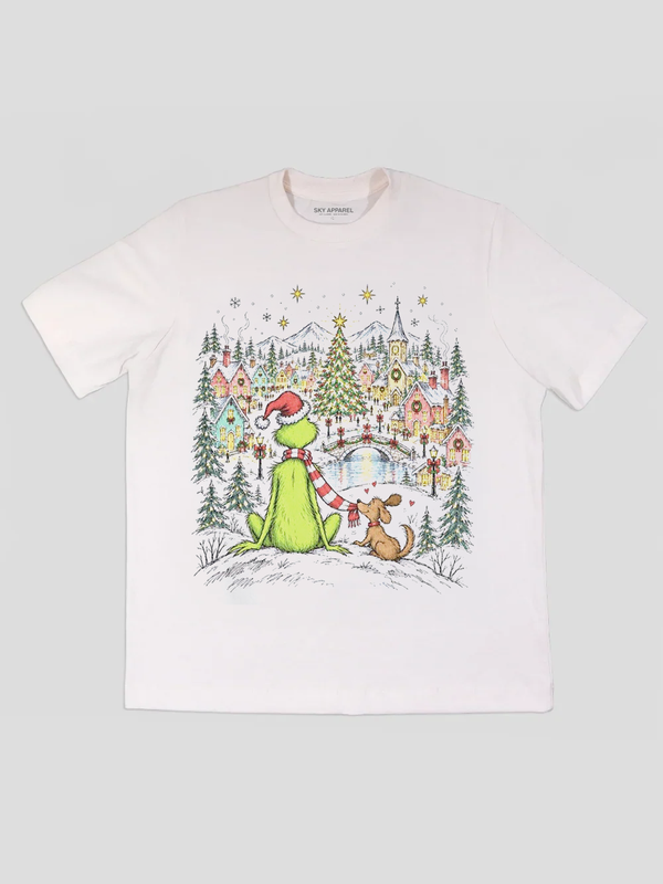 Camiseta Blanca Navidad magica vintage