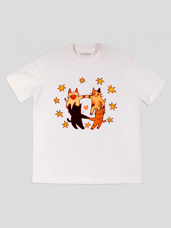 Camiseta Blanca Cat star