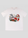 Camiseta Blanca Santa's Cozy Christmas