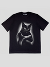 Camiseta Negra Gato Parche