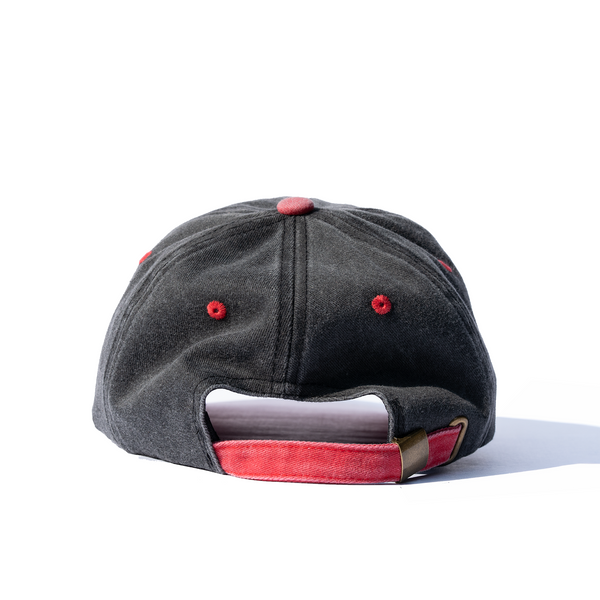 Gorra Prelavada Basica Negra x Roja