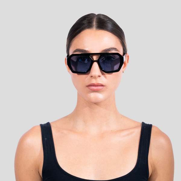 Gafas De Sol Santorini Negra X lente azul