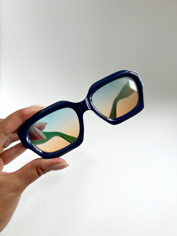 Gafas De Sol San Diego - Azul Oscuro x Verde