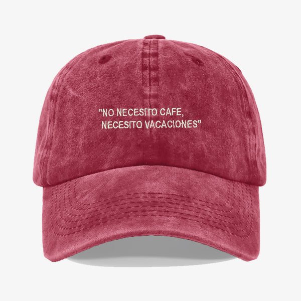 Gorra Prelavada No Necesito Cafe