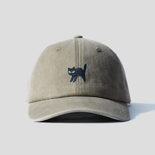 Gorra Prelavada Gato Negro