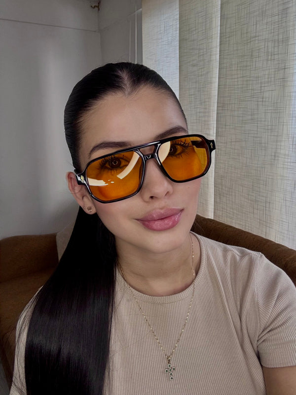 Gafas De Sol Marsella Negra x Naranja